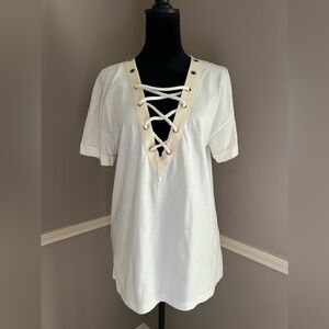 Zara Collection Season Deep V Rope T shirt